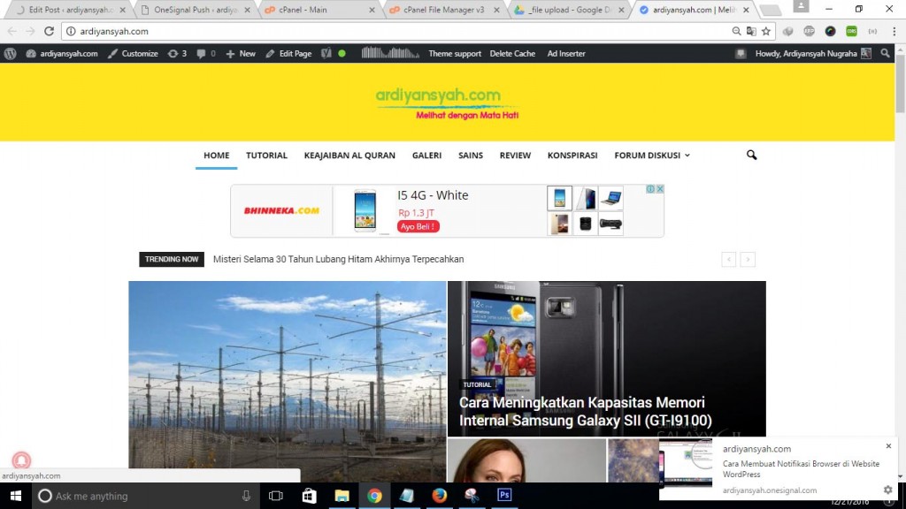 Cara Membuat Notifikasi Browser di Website WordPress