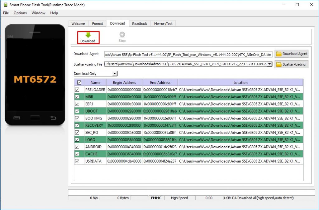 Cara Flashing Advan S5E