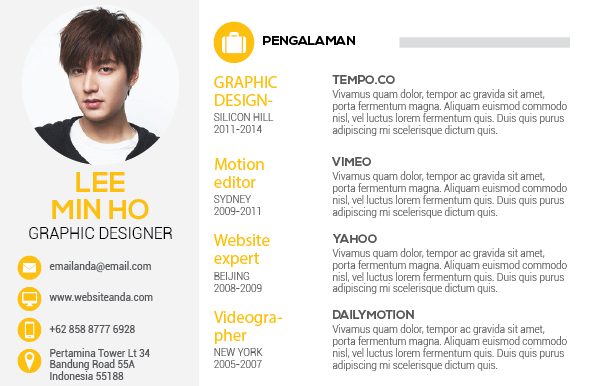 Kumpulan Desain CV Menarik